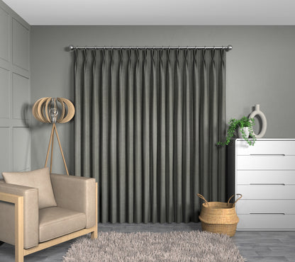 Summit Anthracite Double Pleat Curtain