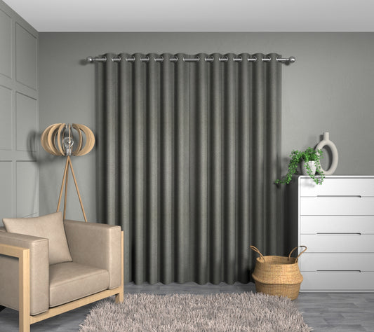 Summit Anthracite Eyelets Curtain