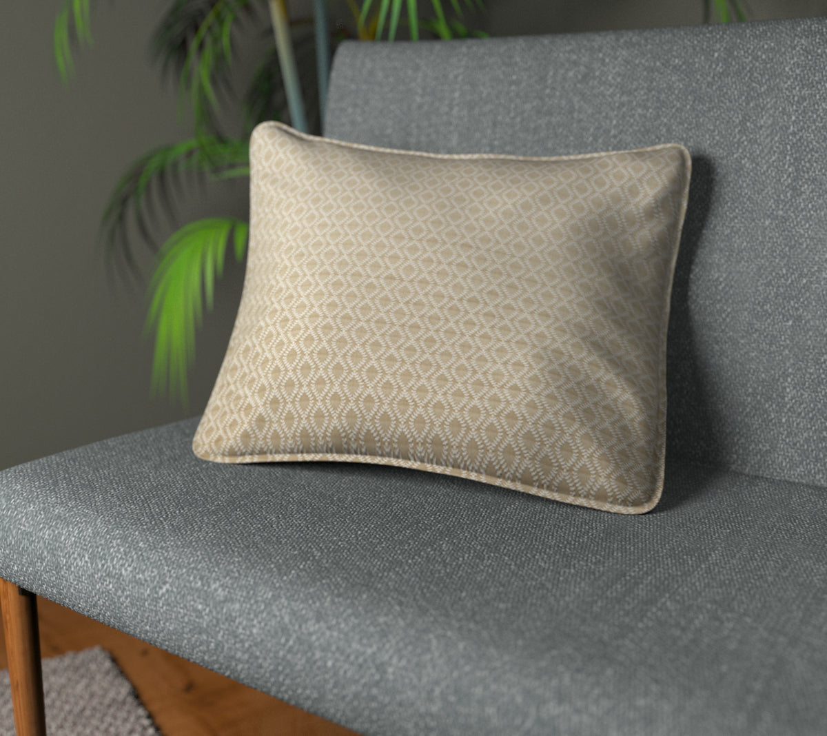 Tallis Pewter Piped Cushion