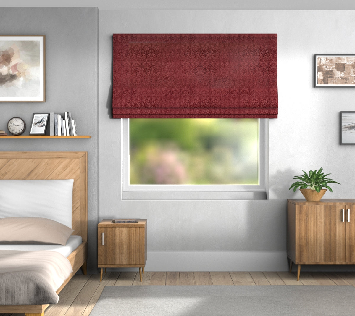 Tiverton Carmine Default Roman Blind