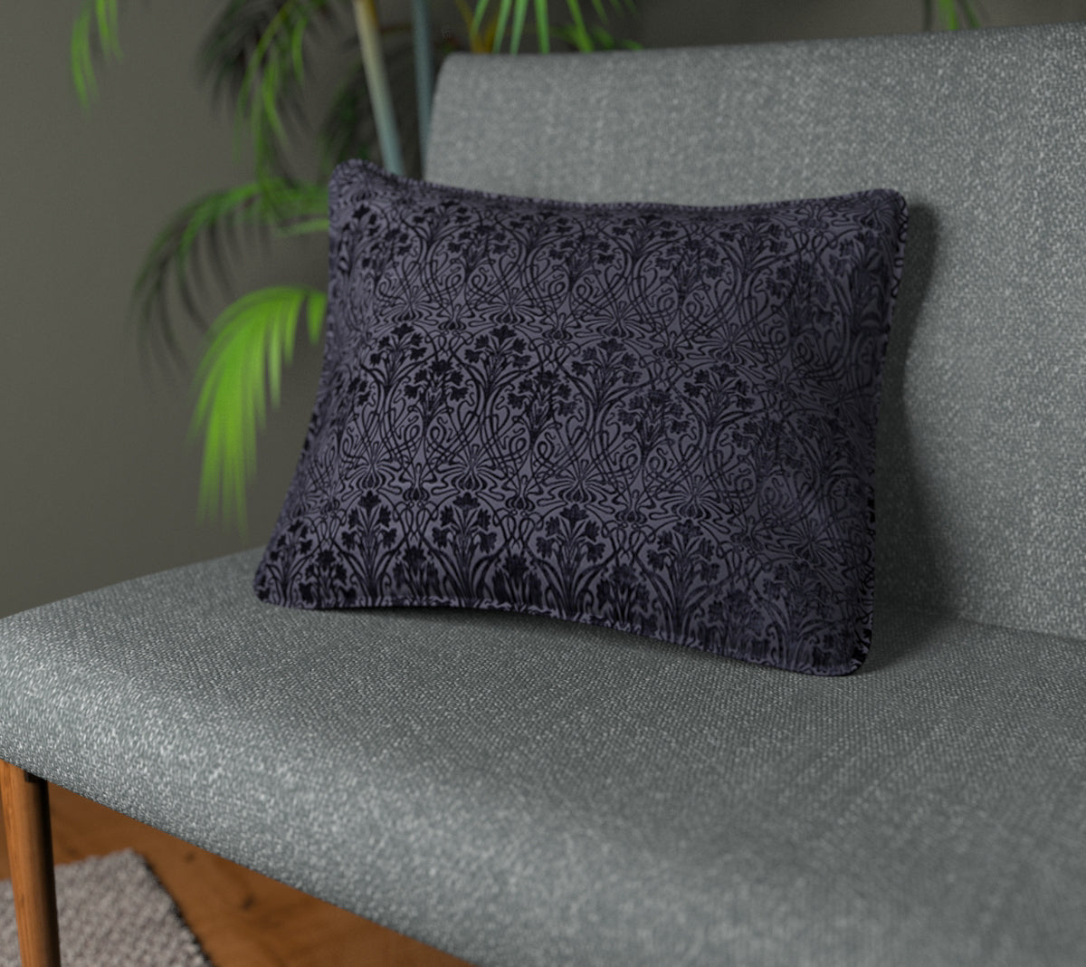Tiverton Indigo Piped Cushion