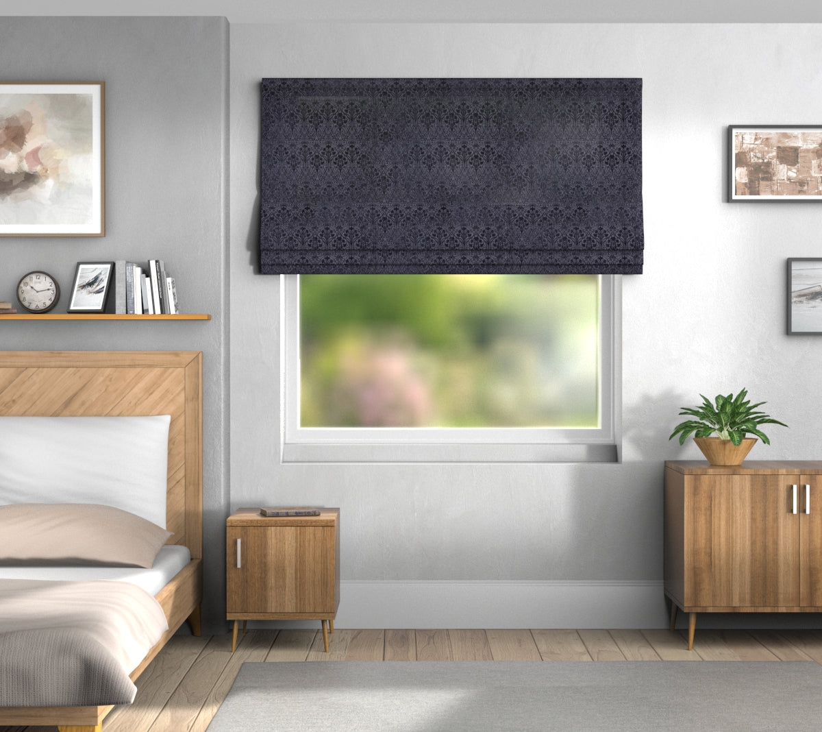 Tiverton Indigo Default Roman Blind