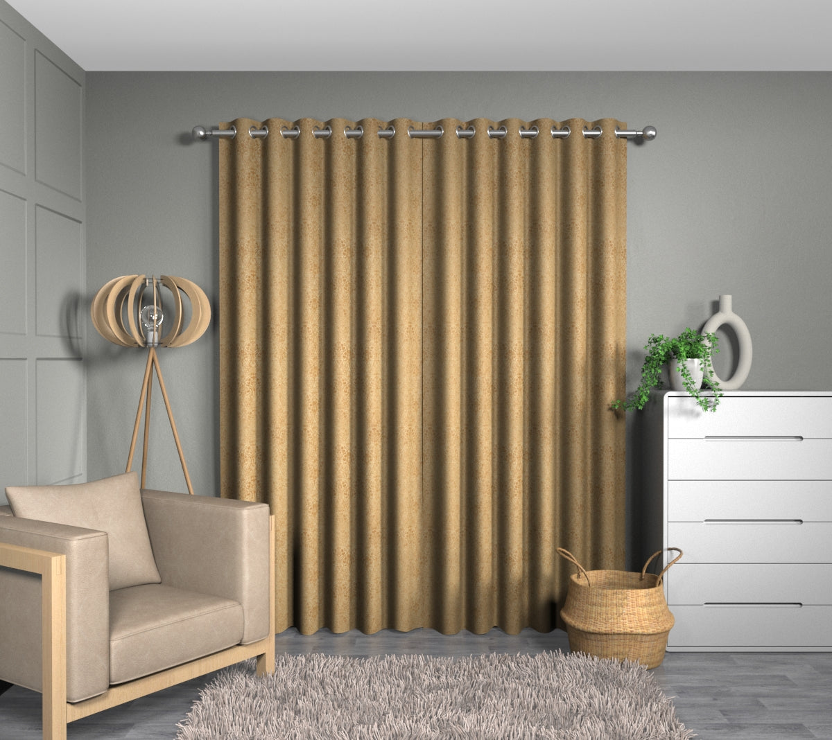 Tiverton Sand Eyelets Curtain