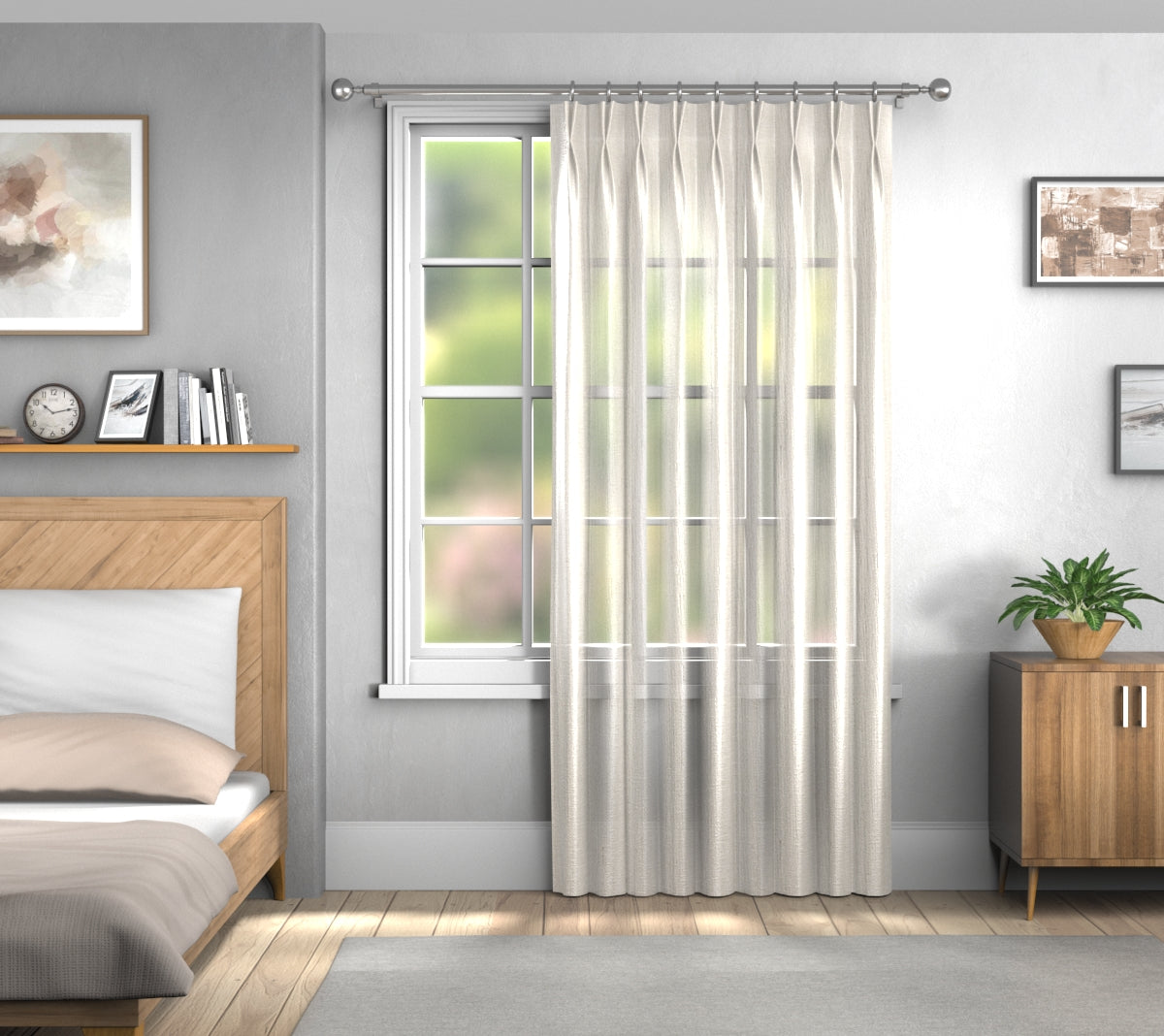 Vardo Porridge Double Pleat Curtain