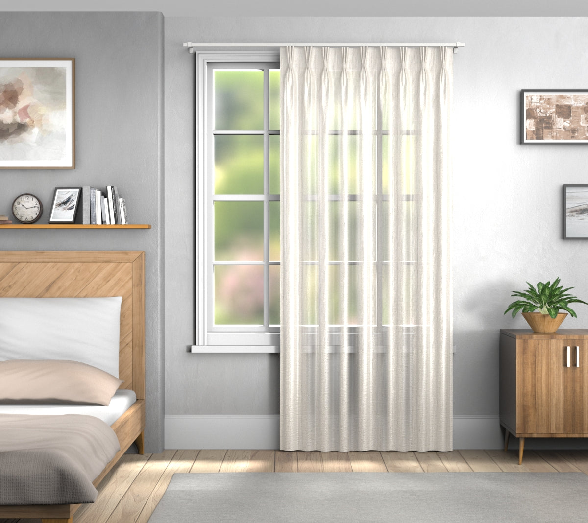 Vardo Porridge Triple Pleat Curtain