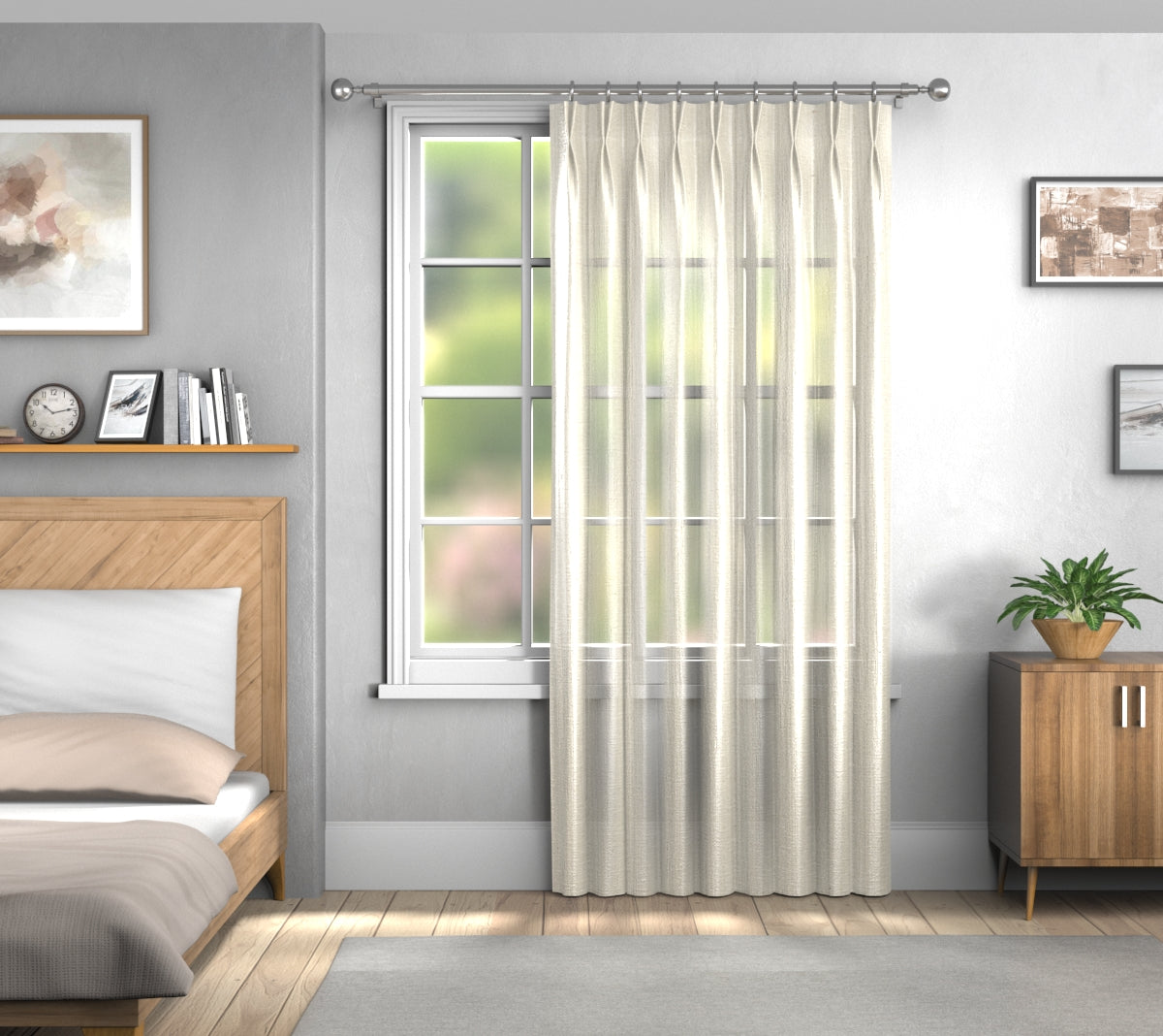 Vardo Cashew Double Pleat Curtain