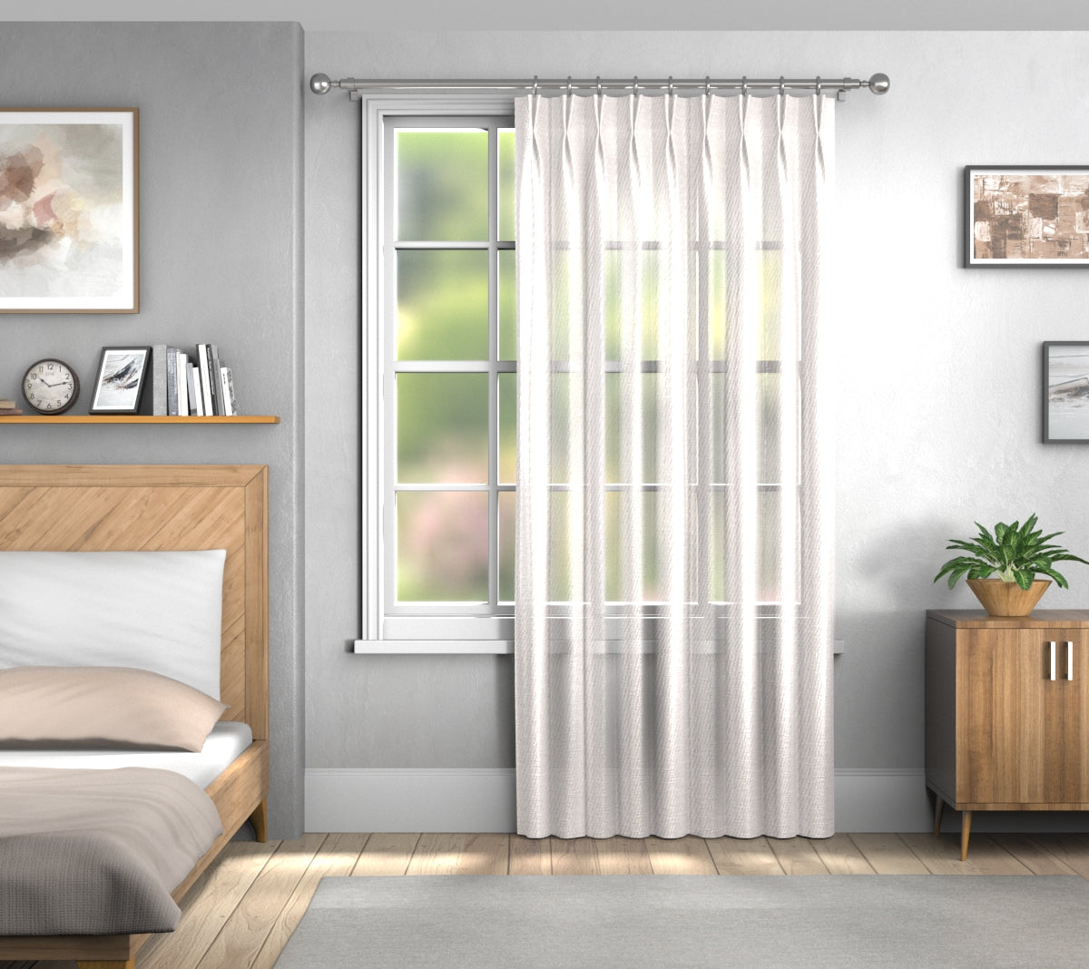 Vardo Chalk Double Pleat Curtain