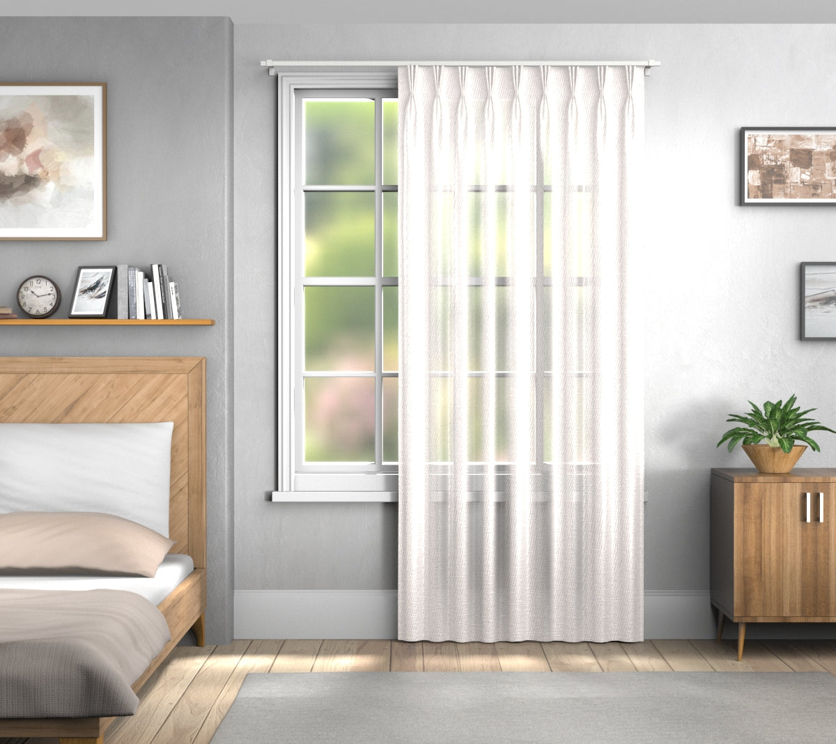 Vardo Chalk Triple Pleat Curtain