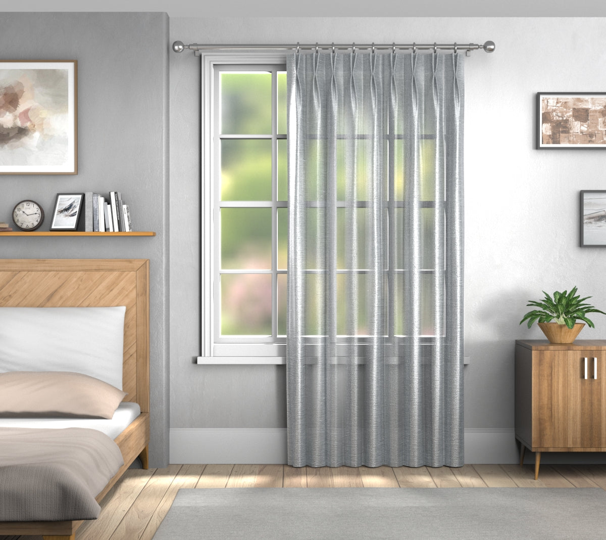 Vardo Basalt Double Pleat Curtain