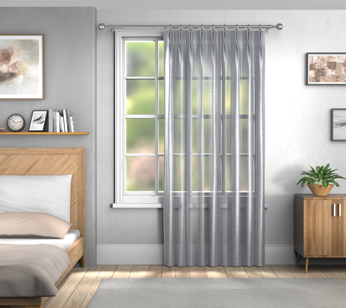 Vardo Chambray Double Pleat Curtain