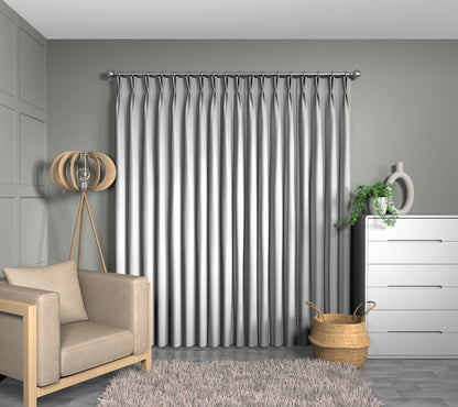 Vive Bright White Double Pleat Curtain