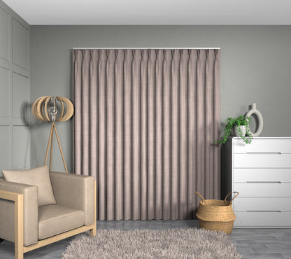 Vive Dusky Pink Triple Pleat Curtain