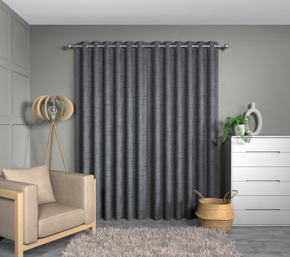 Vive Slate blue Eyelets Curtain