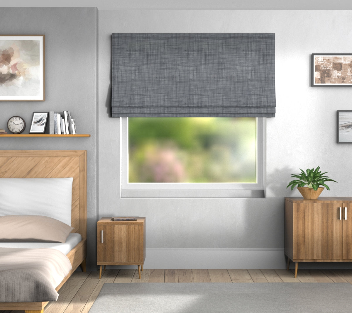 Vive Slate blue Default Roman Blind