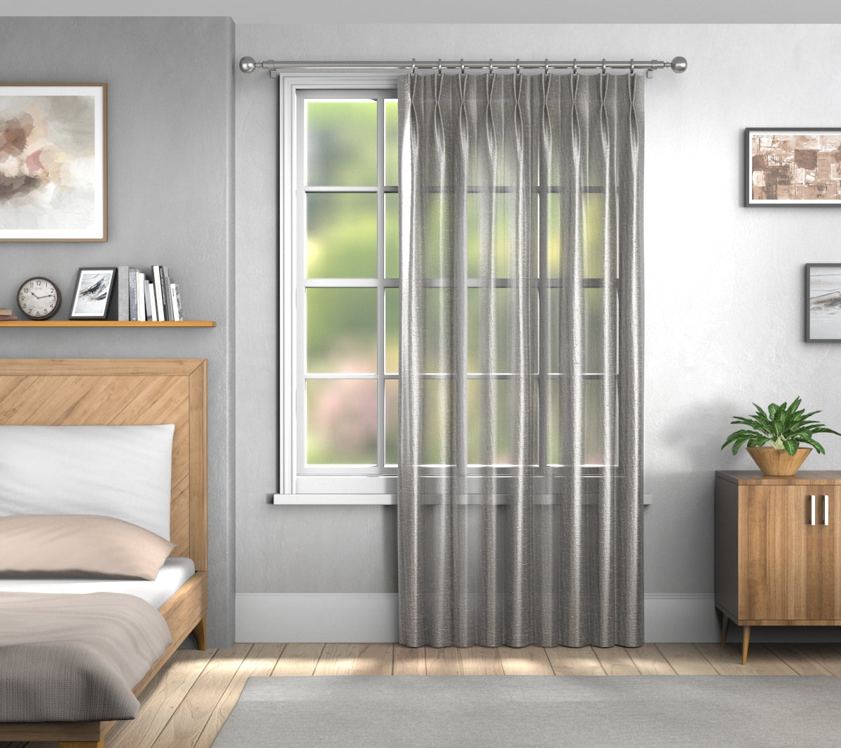 Vardo Pepper Double Pleat Curtain