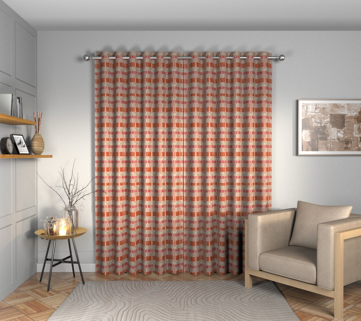 Maranta Hibiscus Eyelets Curtain
