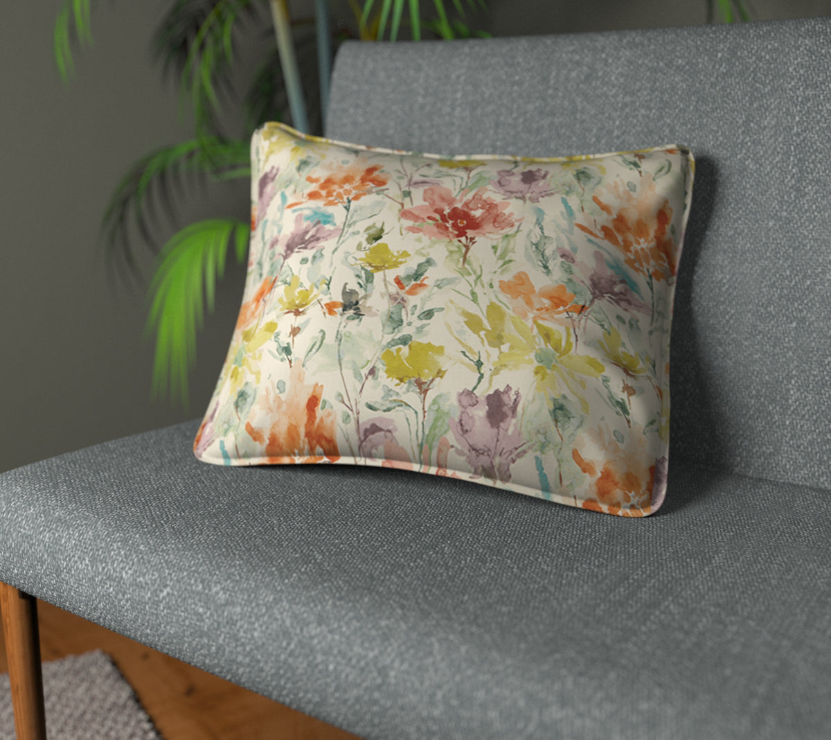Water Meadow Clementine Piped Cushion