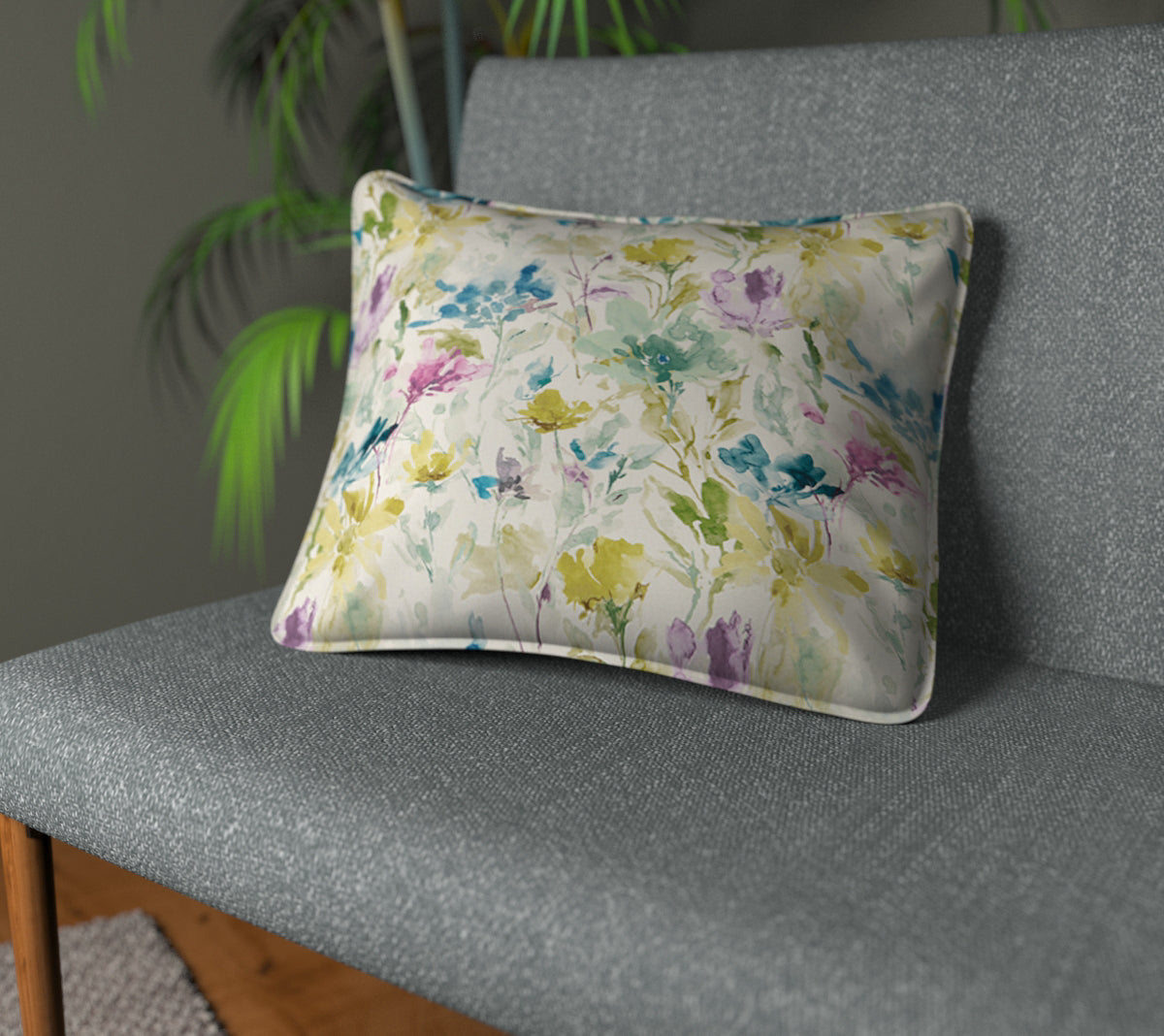 Water Meadow Jade Piped Cushion
