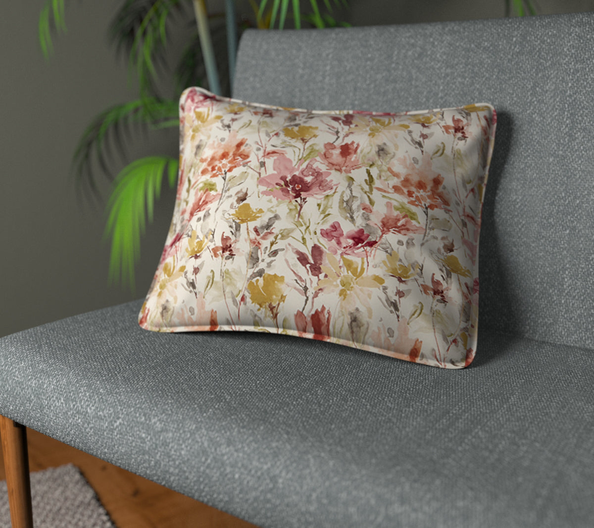 Water Meadow Rosewood Piped Cushion