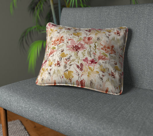 Water Meadow Rosewood Piped Cushion
