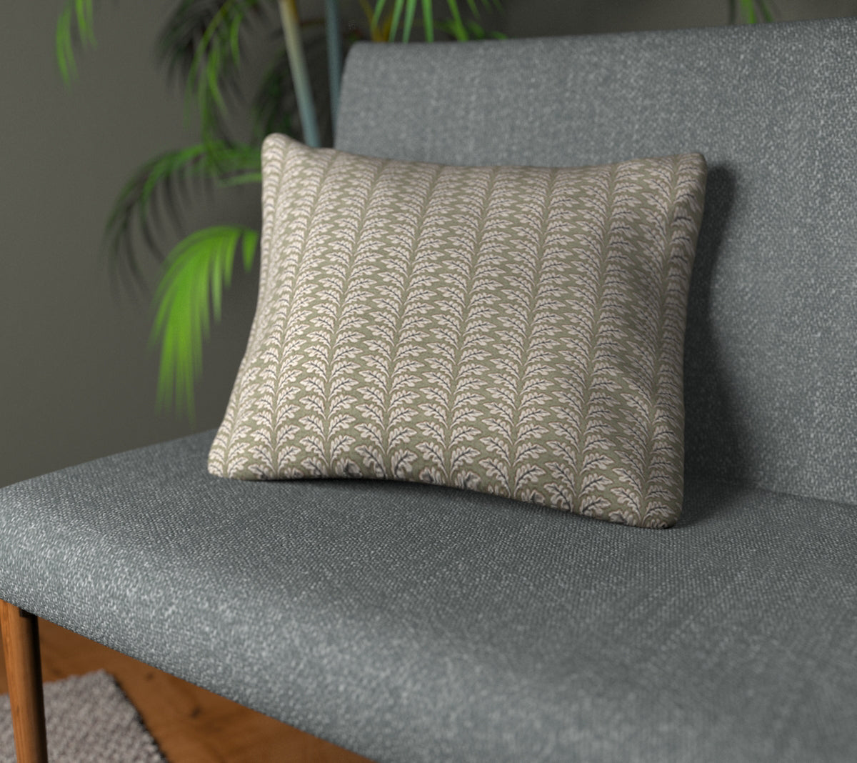 Woodcote Sage Plain Cushion