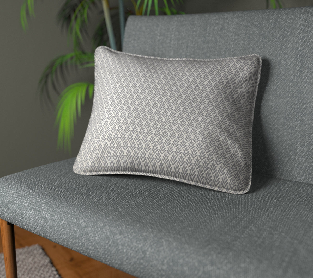 Wyre Flint Piped Cushion