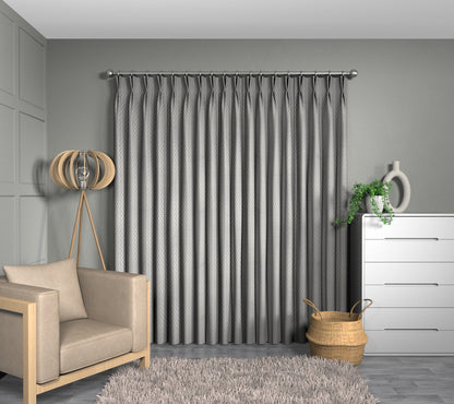 Wyre Flint Double Pleat Curtain