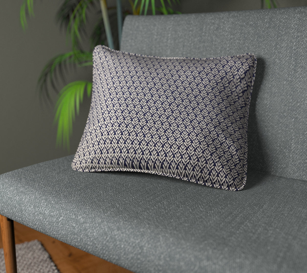 Wyre Midnight Piped Cushion