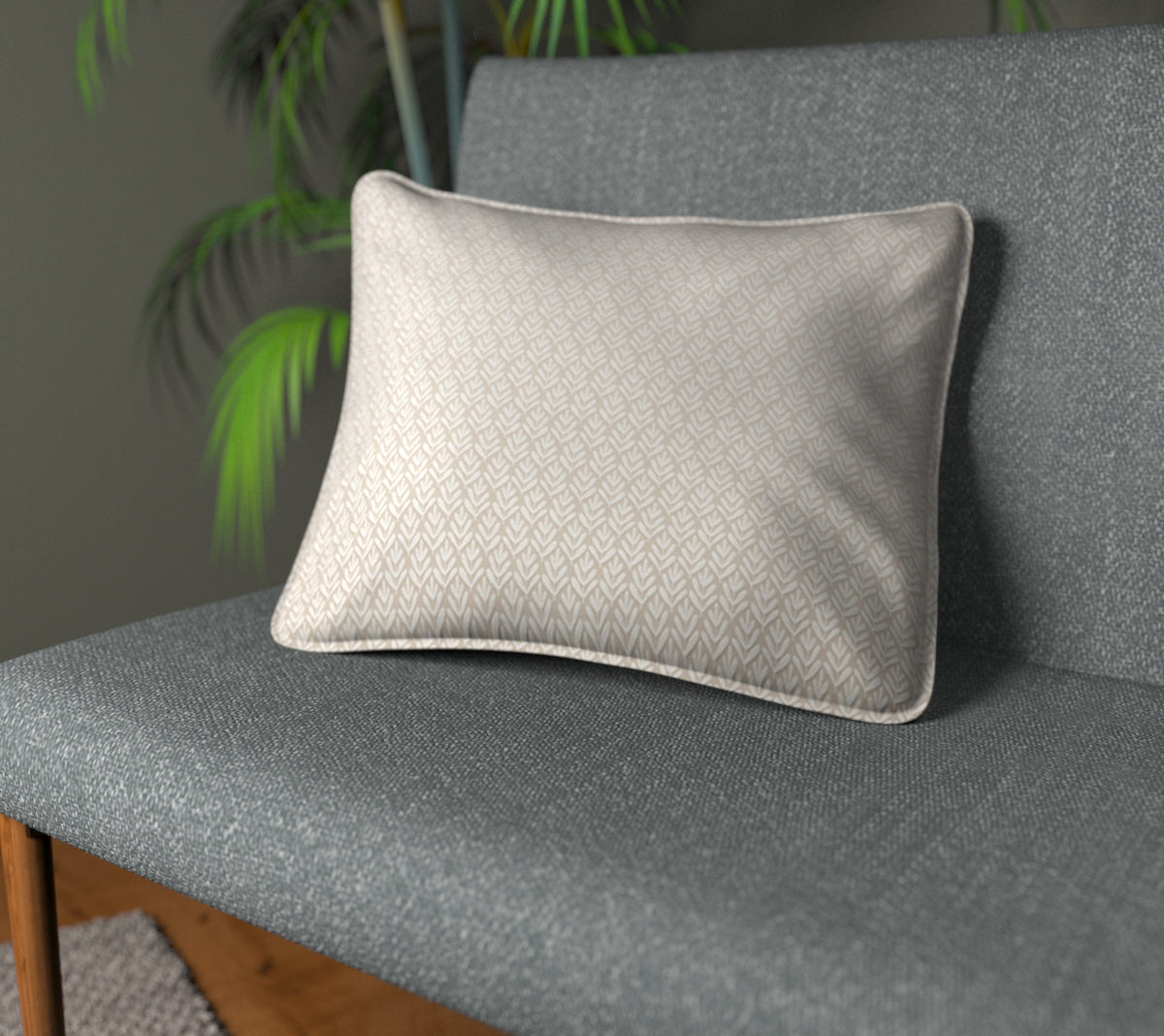 Wyre Putty Piped Cushion
