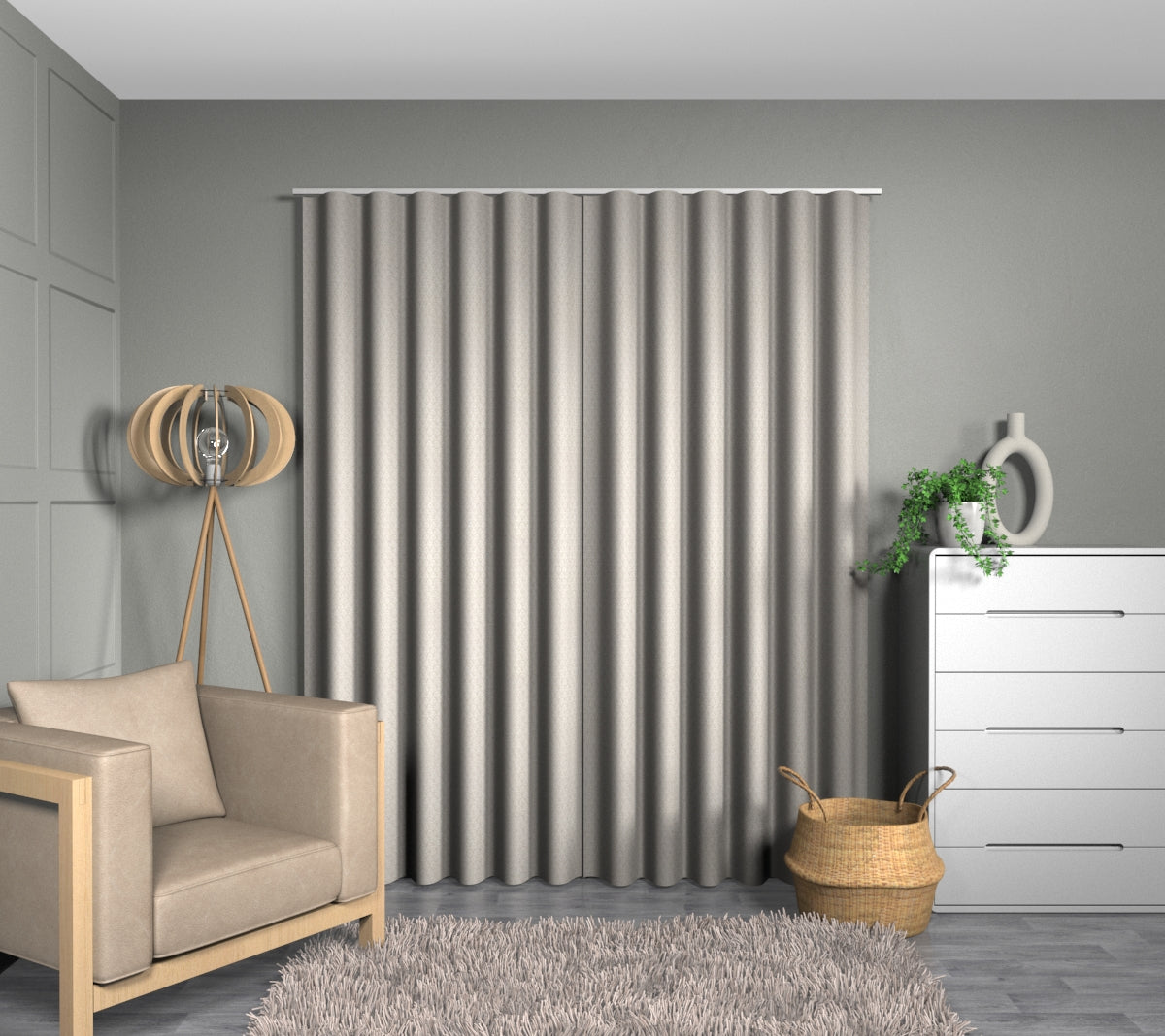 Wyre Putty Wave Curtain