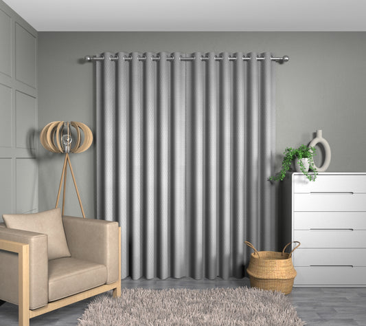 Wyre Silver Eyelets Curtain