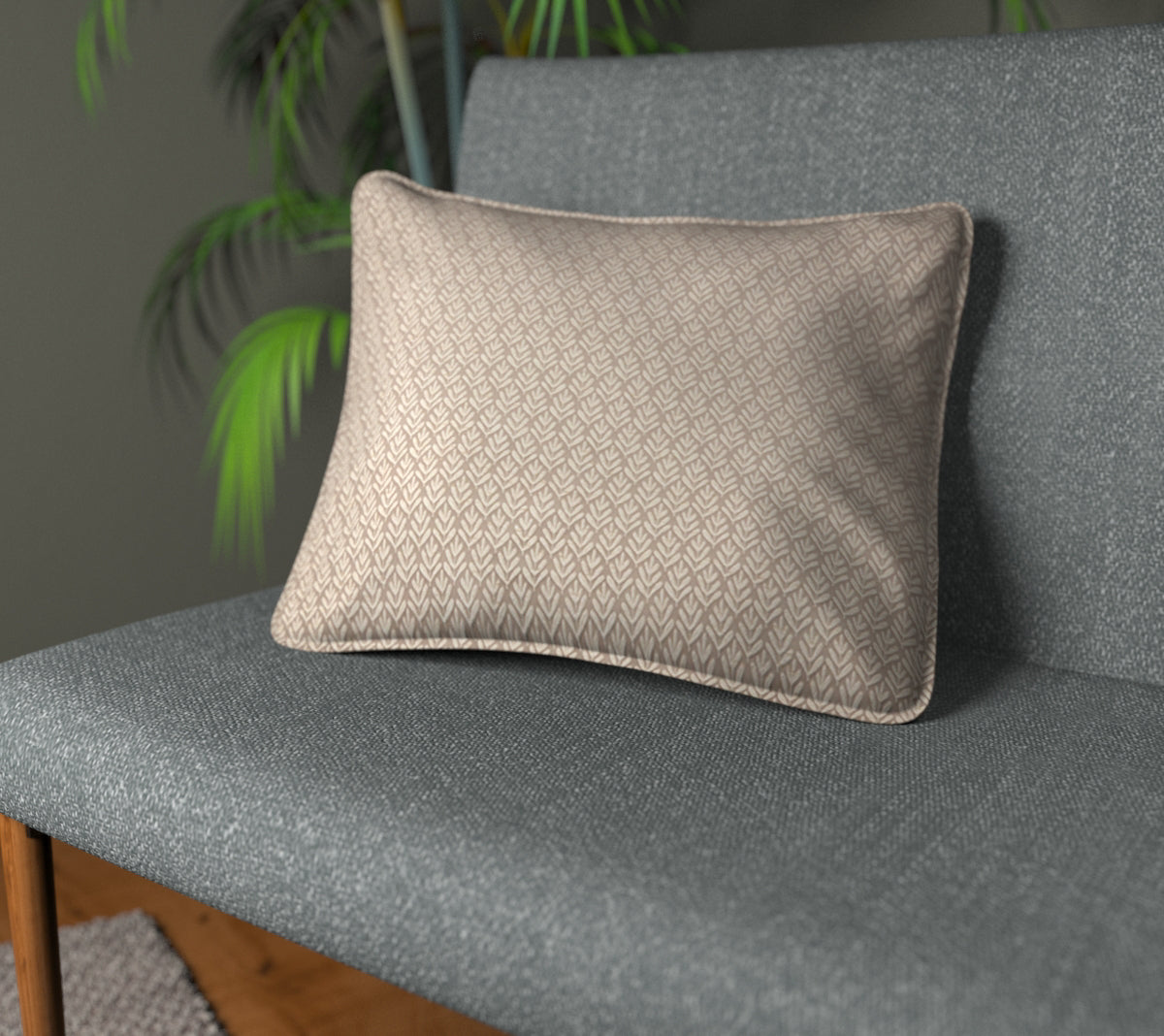 Wyre Stone Piped Cushion