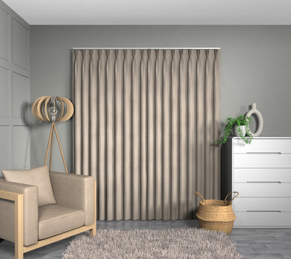 Wyre Stone Triple Pleat Curtain