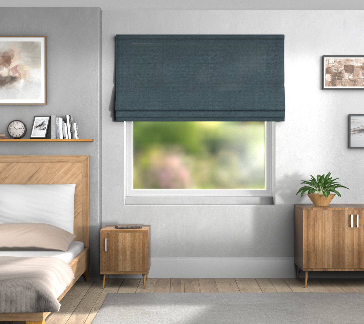 Zoya Blue Default Roman Blind