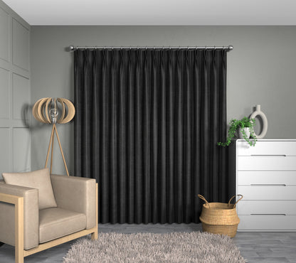 Zoya Ebony Double Pleat Curtain