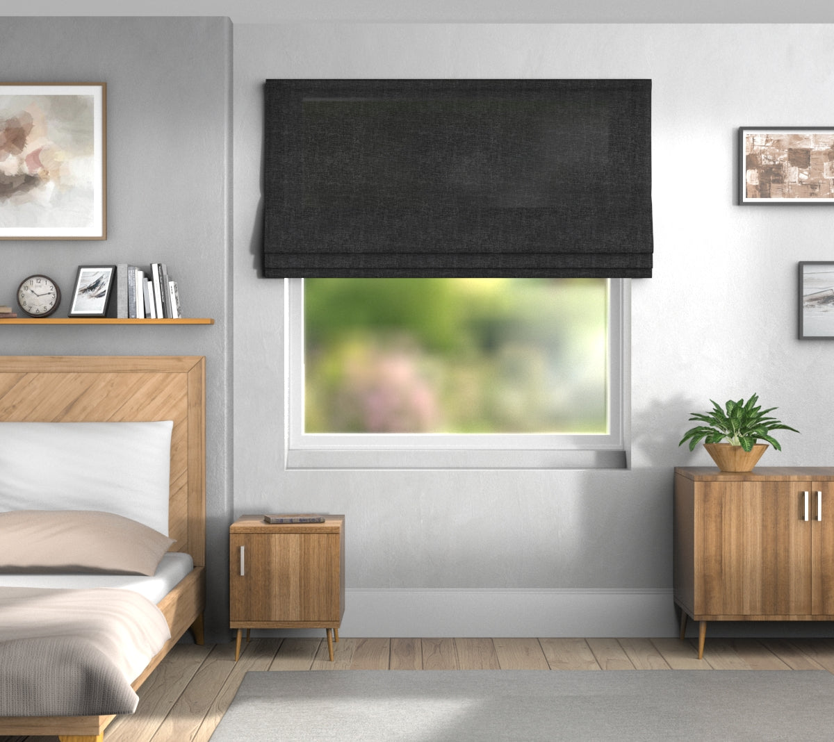 Zoya Ebony Default Roman Blind