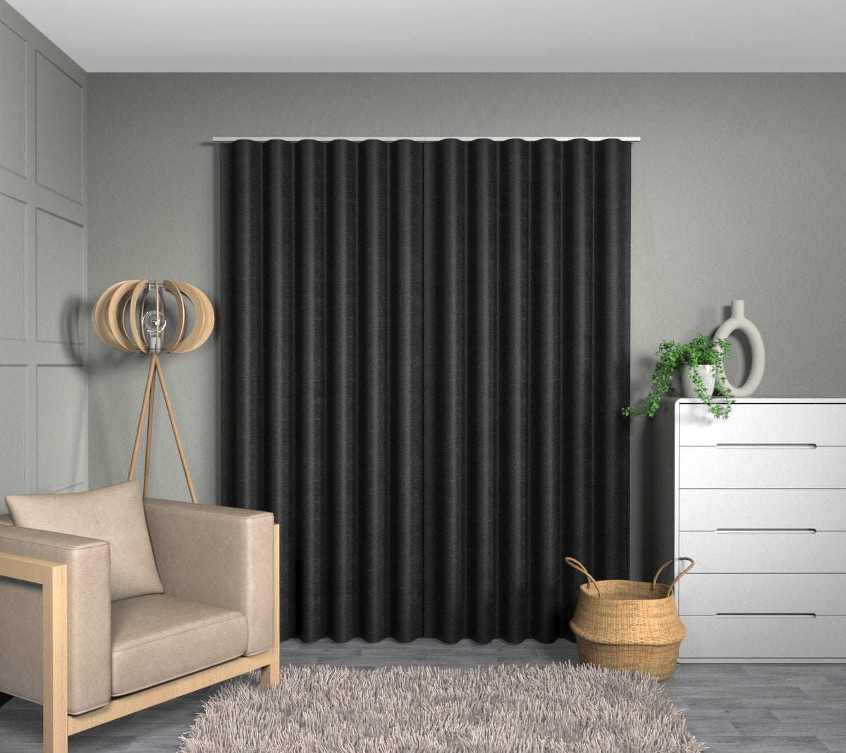 Zoya Ebony Wave Curtain