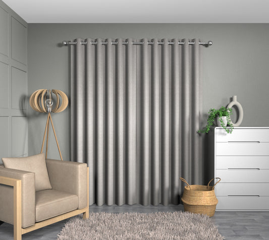 Zoya Grey Eyelets Curtain