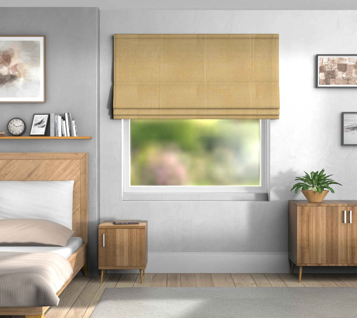 Zoya Yellow Default Roman Blind