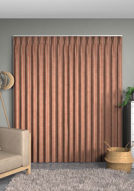 PENCIL STRIPE PAPRIKA ILIV626 TRIPLE PLEAT