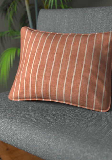 PENCIL STRIPE PAPRIKA ILIV626 CUSHION PIPED